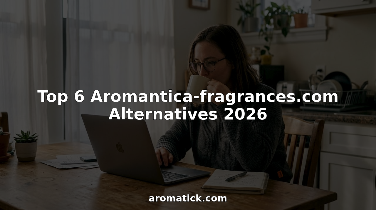 Person browsing fragrance and domain alternatives online