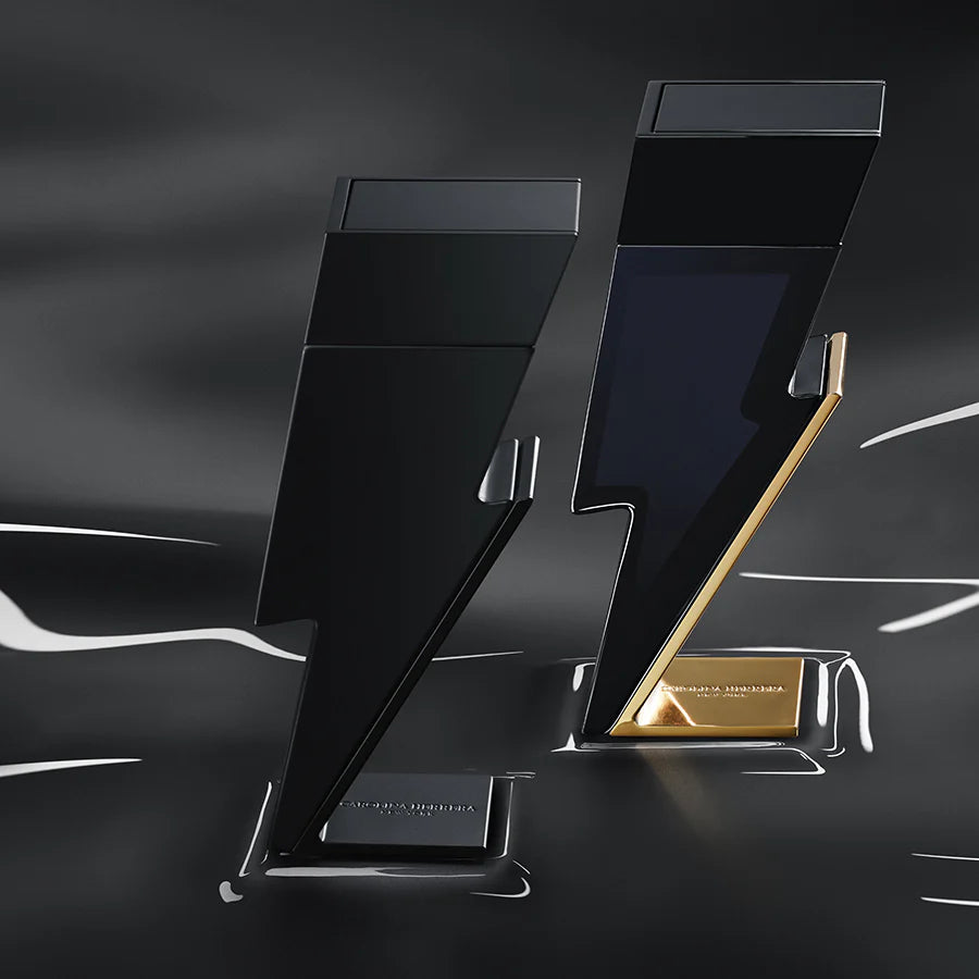 Black and gold car emblem on a dark background