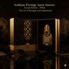 Arabiyat Prestige Aariz Intense perfume bottle and packaging with gold and black design.