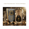 Arabiyat Prestige Nashwa Smoke perfume bottle and packaging with decorative elements on a blurred background.