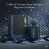 Arabiyat Prestige Swar Sesiure perfume bottle and packaging with a dark, starry background.