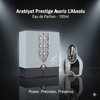 Arabiyat Prestige Aariz L'Absolu Eau de Parfum packaging on a reflective surface with dark background