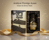 Arabiyat Prestige Ayaan perfume with packaging on a decorative background