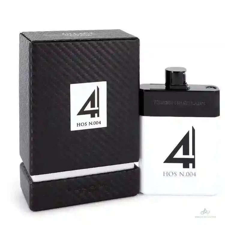HOS N.004 EDP by House of Sillage for men with black and white bottle and textured black box, a warm oriental spicy cologne.
