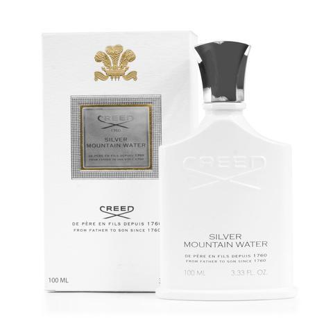 Creed Silver Mountain Water perfume bottle and packaging on a white background