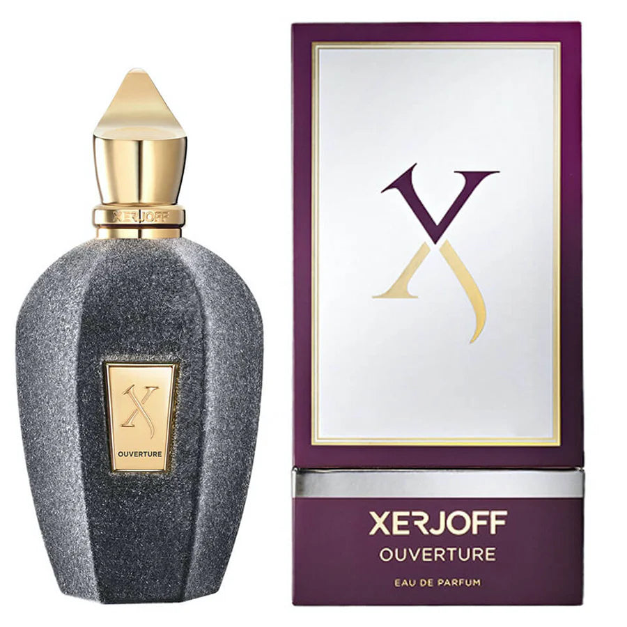 Xerjoff Ouverture perfume bottle and packaging on a white background