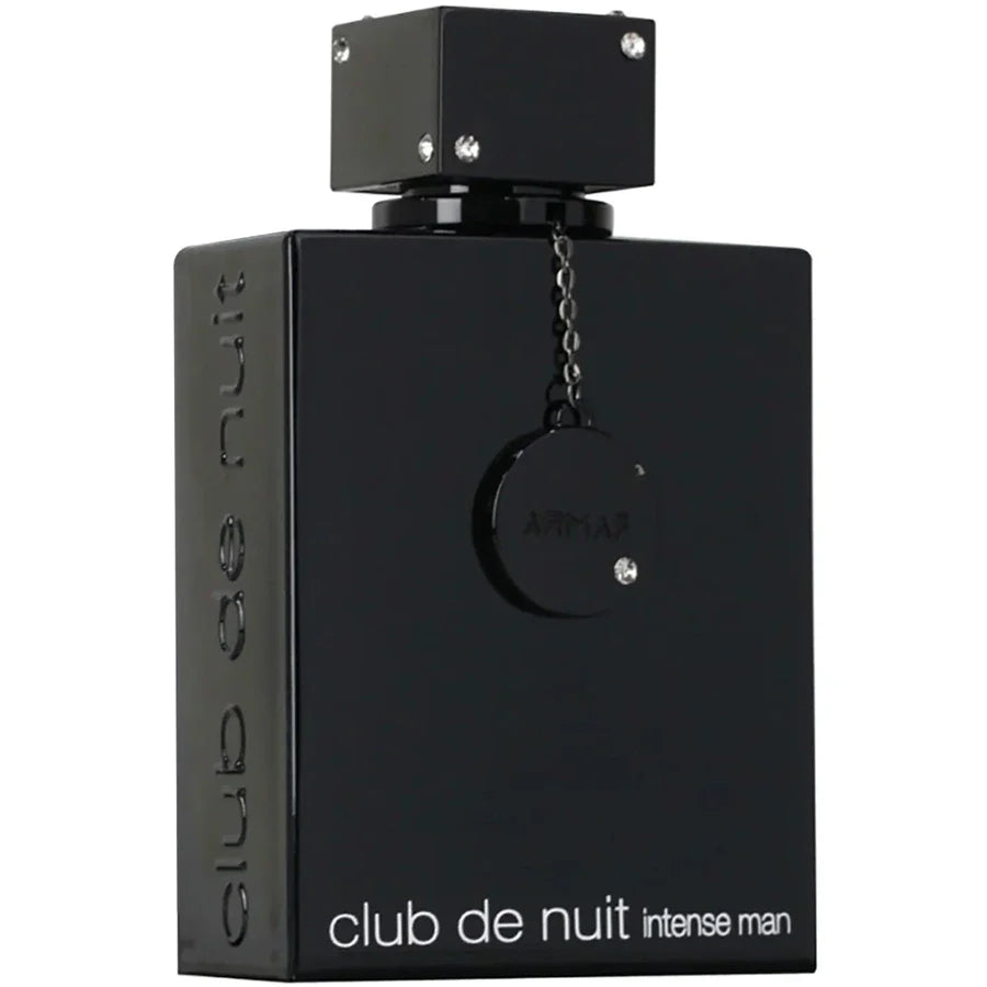 Armaf Club de Nuit Intense Man EDT side view showing embossed logo detail