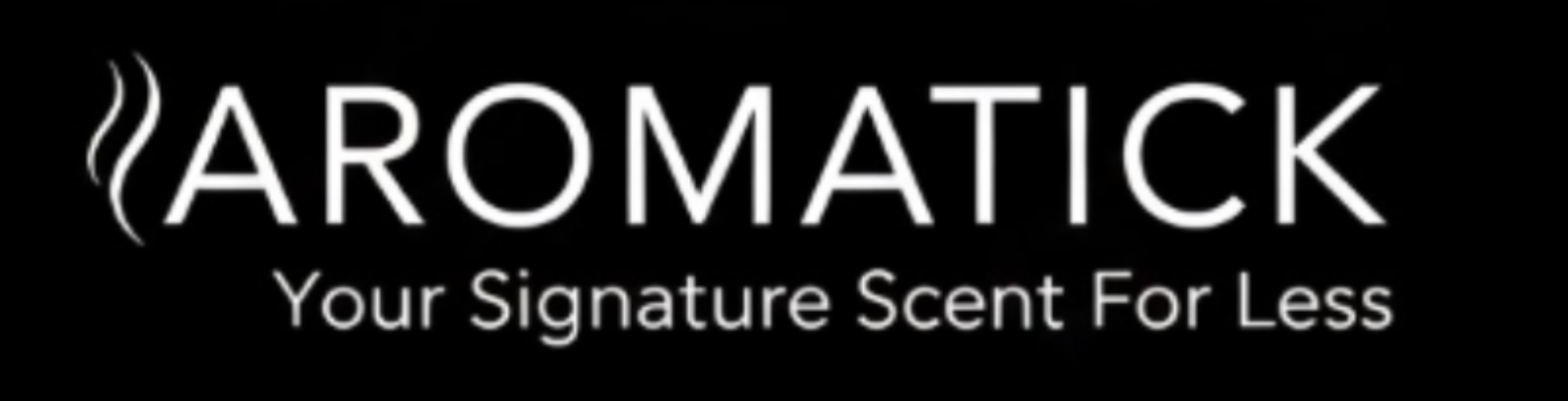 Aromatick logo with tagline on a black background