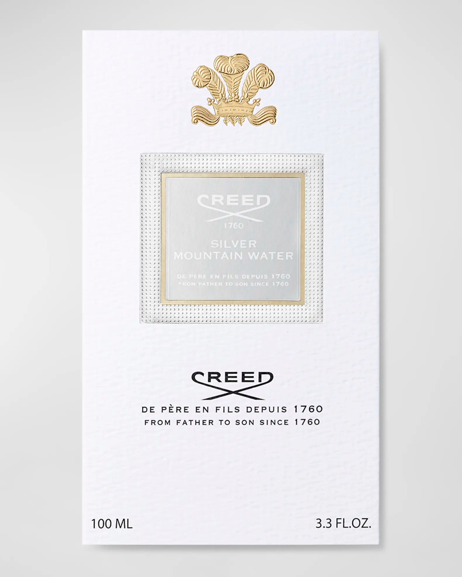 Creed product packaging with brand logo and text on a white background