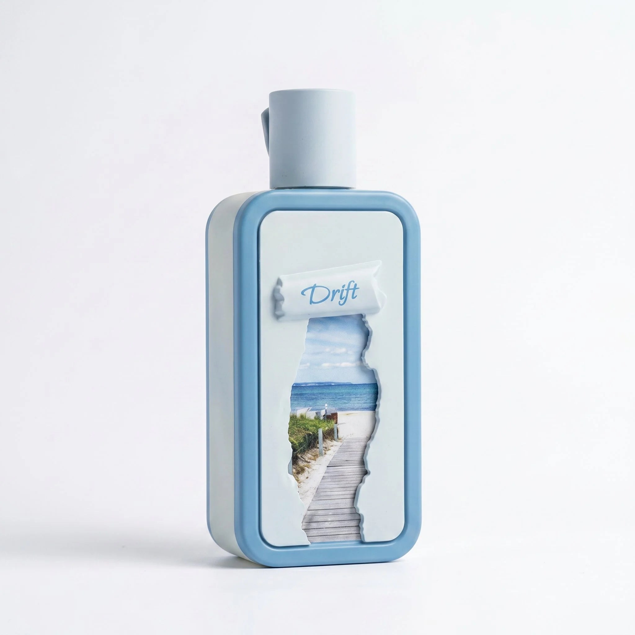 RiiFFS Seasons Drift 100ml EDP bottle with coastal boardwalk label on white background