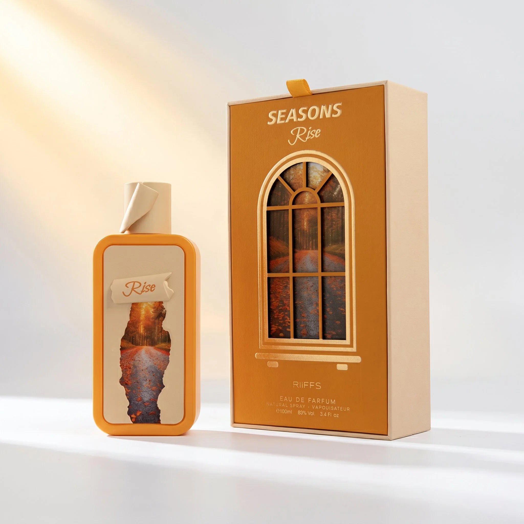 RiiFFS Seasons Rise Eau de Parfum bottle and box set with autumn forest packaging