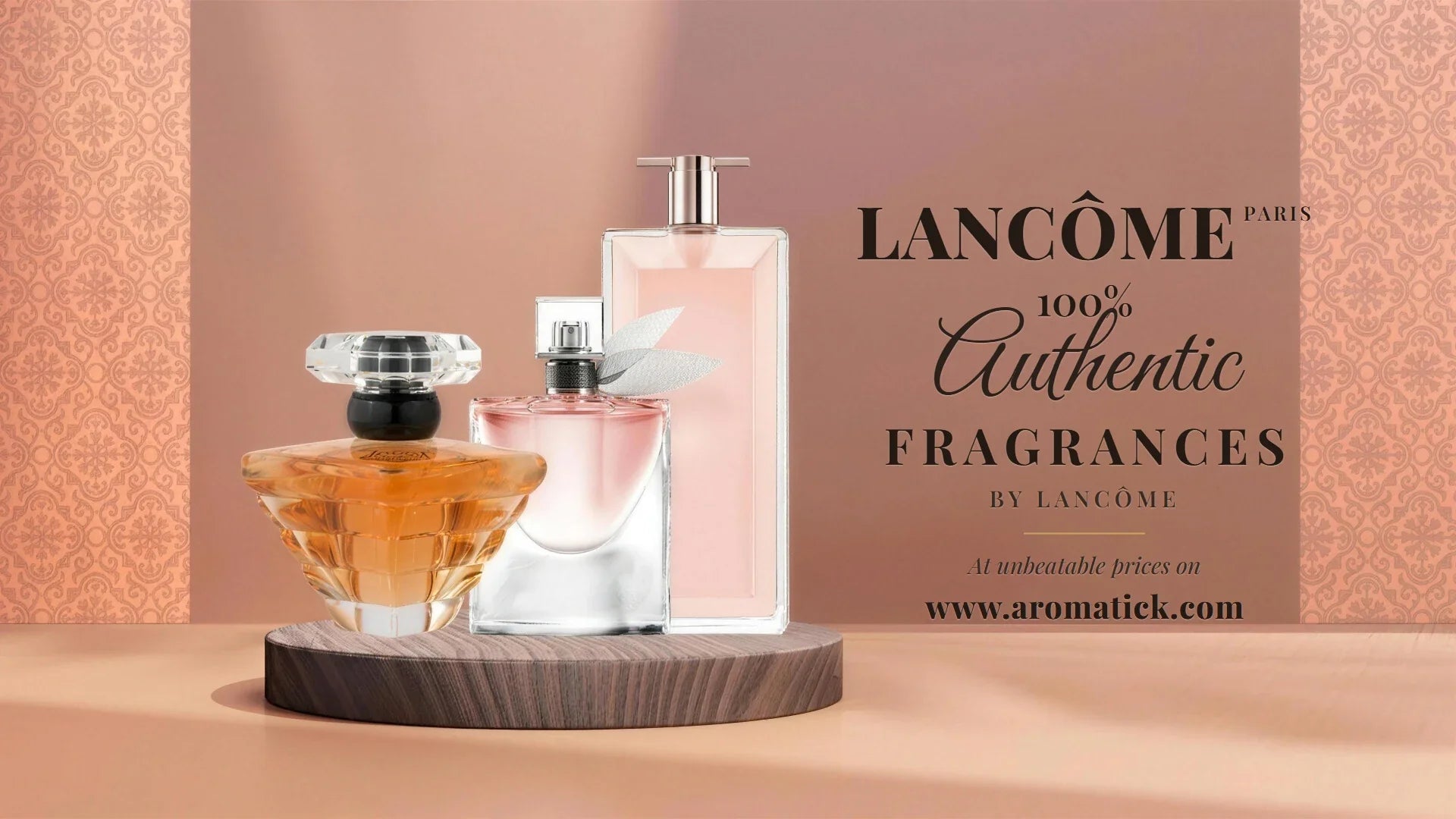 Authentic Lancôme fragrances — Trésor, La Vie Est Belle and Idôle — at Aromatick