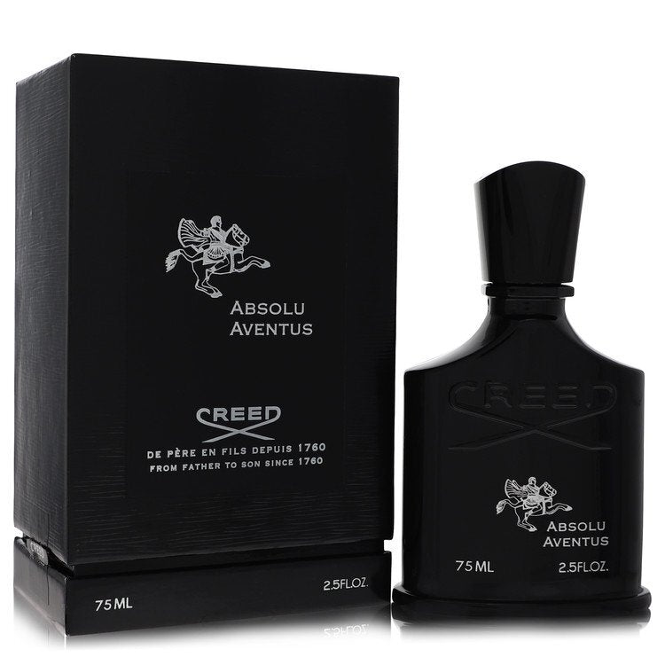 Black Creed Absolu Aventus perfume bottle and packaging on a white background