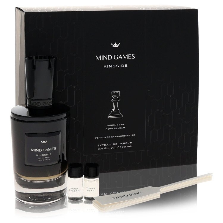 Mind Games Kingside by Mind Games Gift Set -- 3.4 oz Extrait De Parfum Spray + Two 0.10 Mini EDP Travel Size + Testing Papers (Men) Mind Games