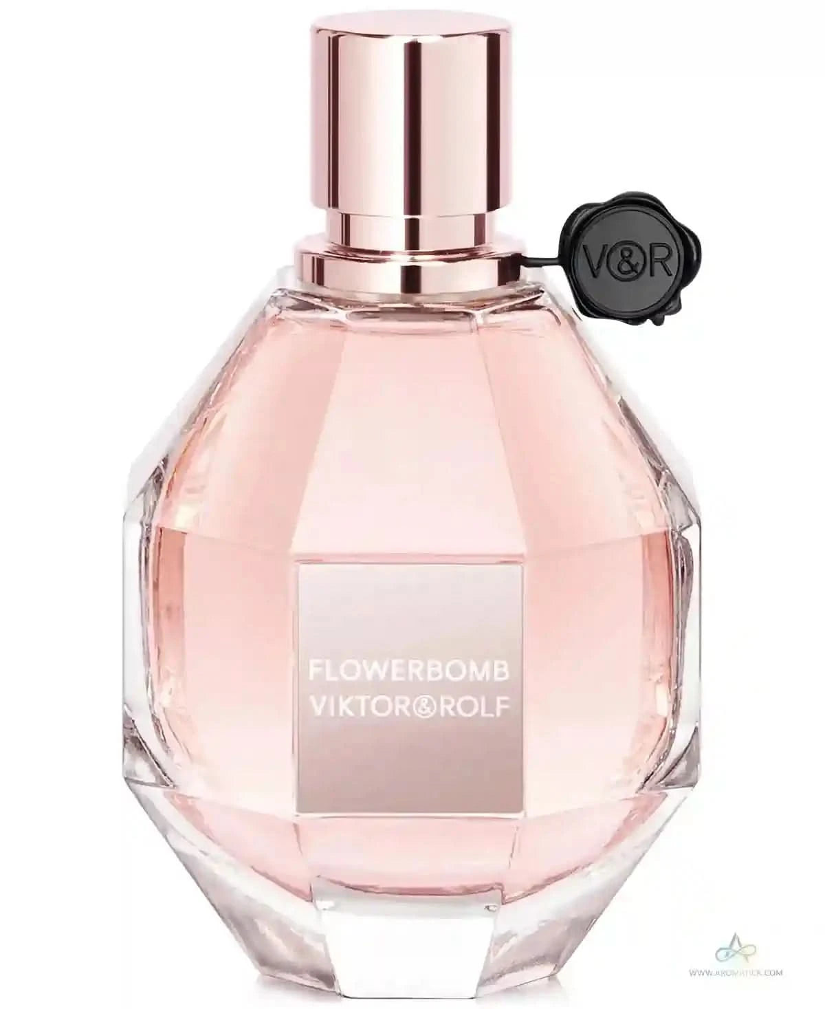 Viktor & Rolf Flowerbomb perfume bottle on a white background