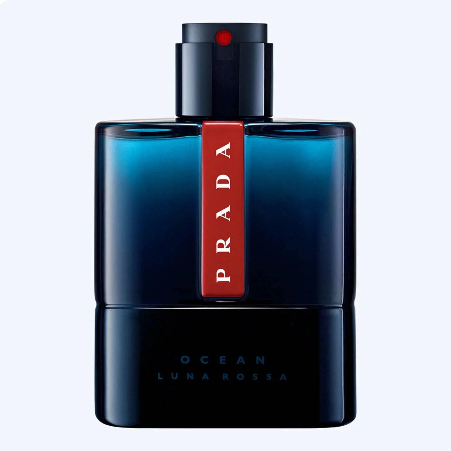 Prada Ocean Luna Rossa perfume bottle on a light gray background