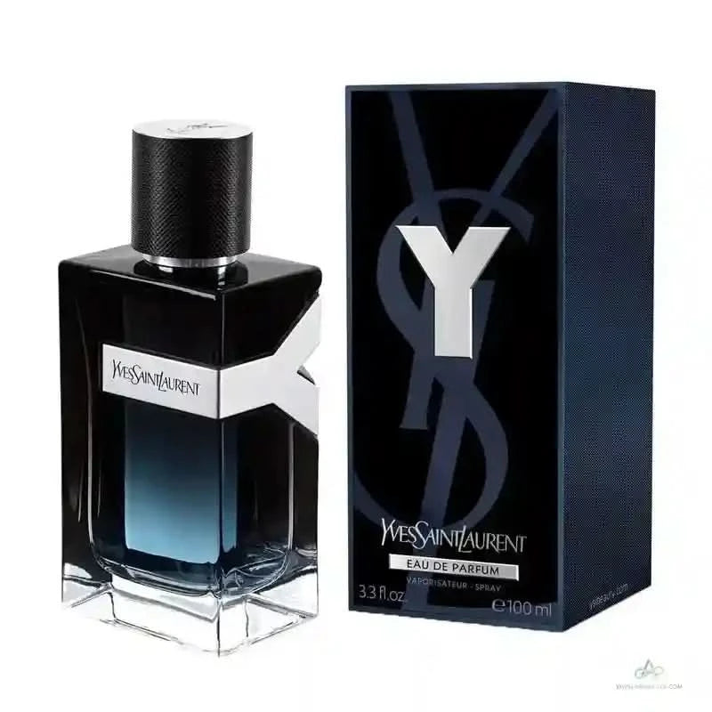 Yves Saint Laurent perfume bottle and packaging on a white background