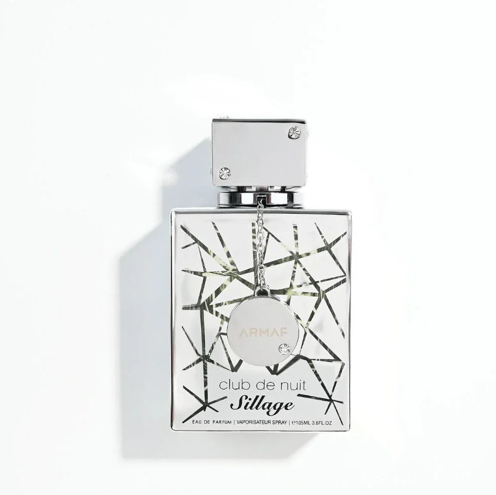Armaf Club de Nuit Sillage EDP cologne bottle with geometric silver design