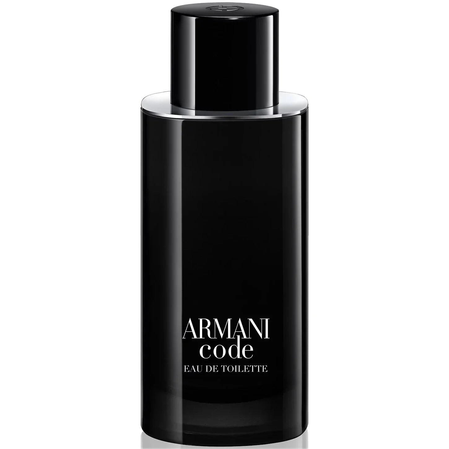 Black Armani Code perfume bottle on a white background