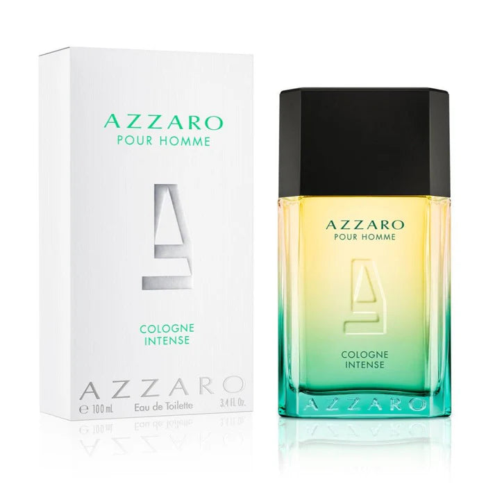 Azzaro Pour Homme cologne bottle and packaging on a white background