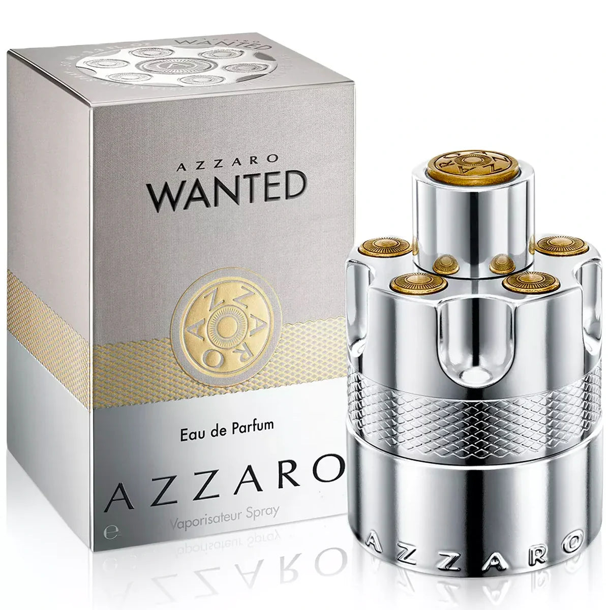 Azzaro Wanted Eau de Parfum bottle and packaging on a white background