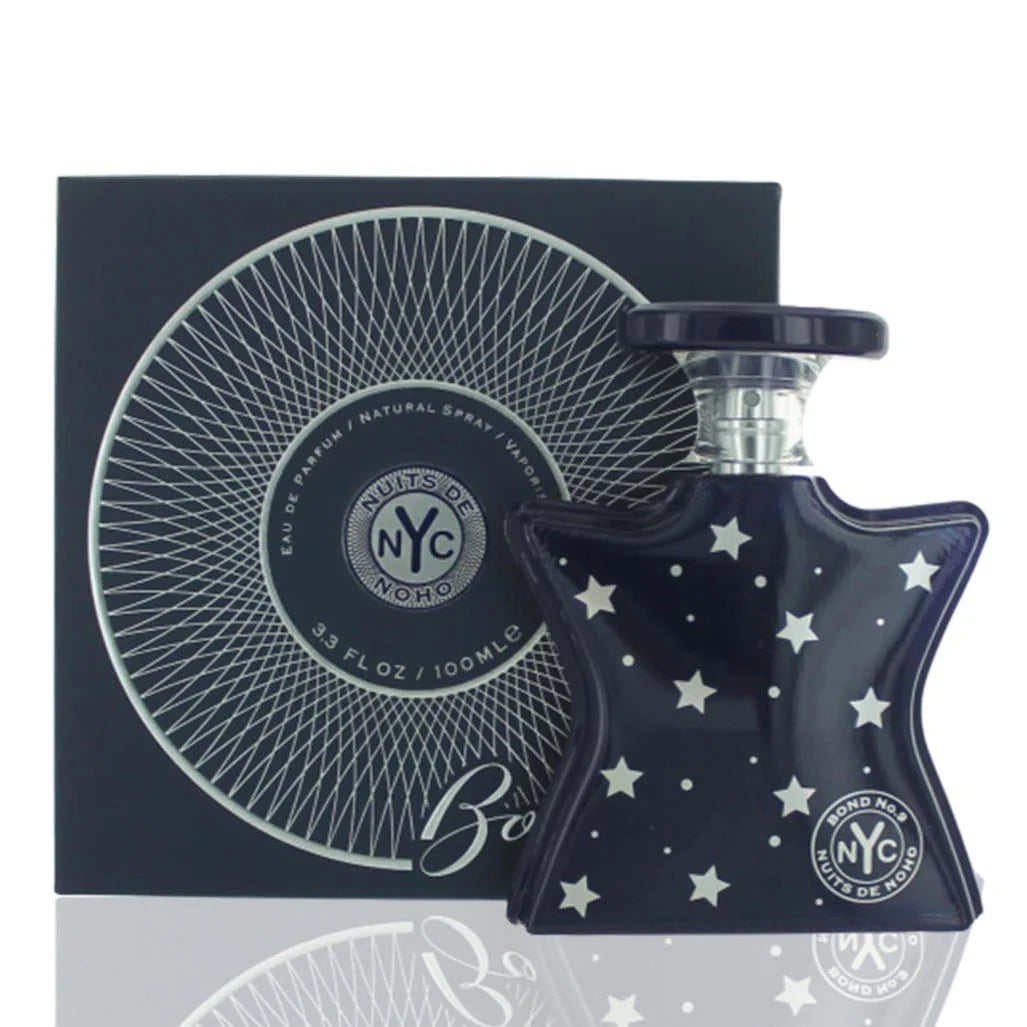 BOND NO. 9 perfume bottle with star design and packaging on a white background