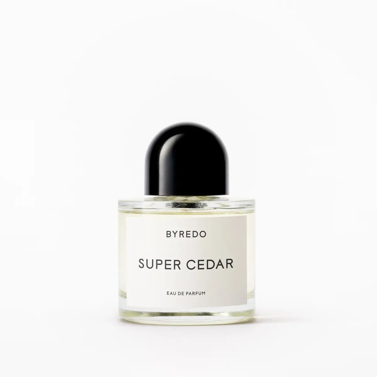 Byredo Super Cedar eau de parfum bottle on a white background