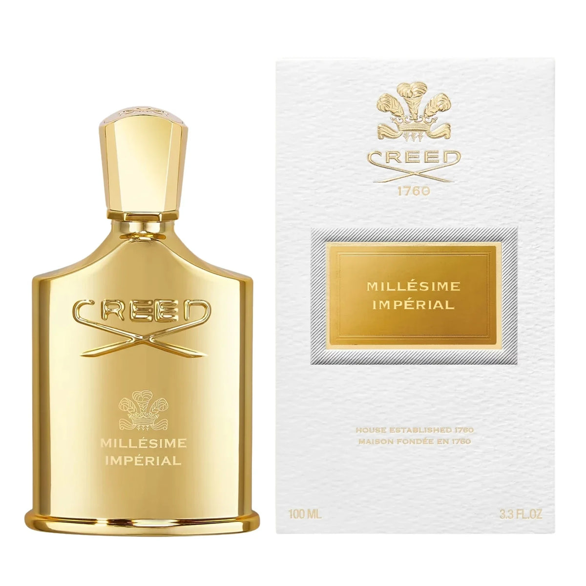 Creed Millésime Impérial Eau de Parfum 3.3 oz bottle with original white Creed retail box