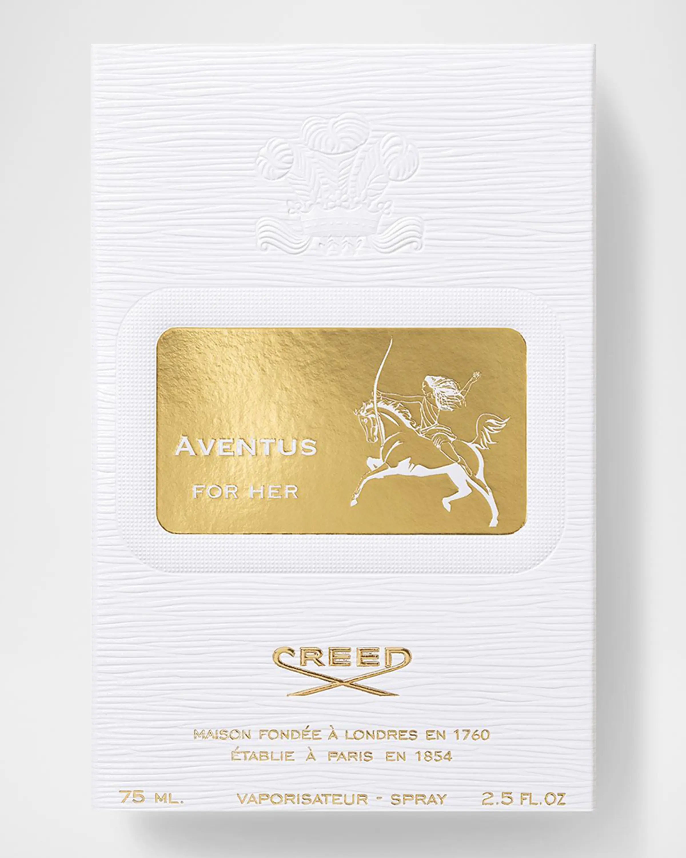 Creed Aventus for Her perfume packaging on a white background