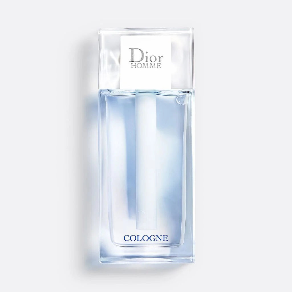 Dior Homme cologne bottle on a white background