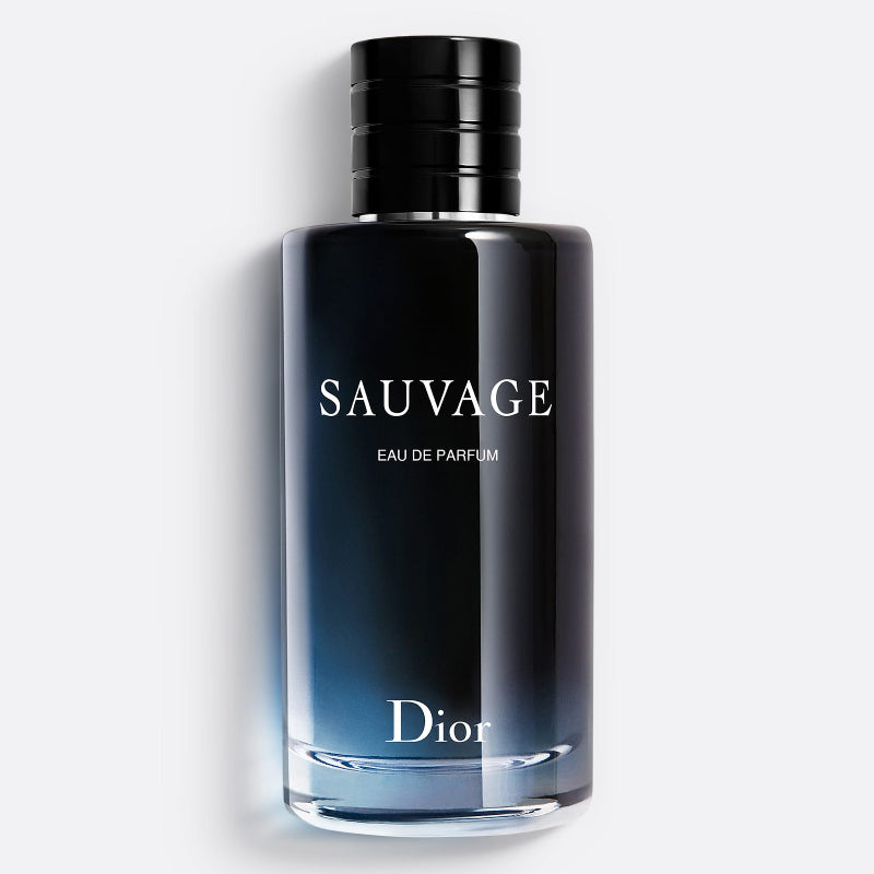 Dior Sauvage perfume bottle on a light gray background