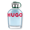 Hugo Boss perfume bottle on a white background