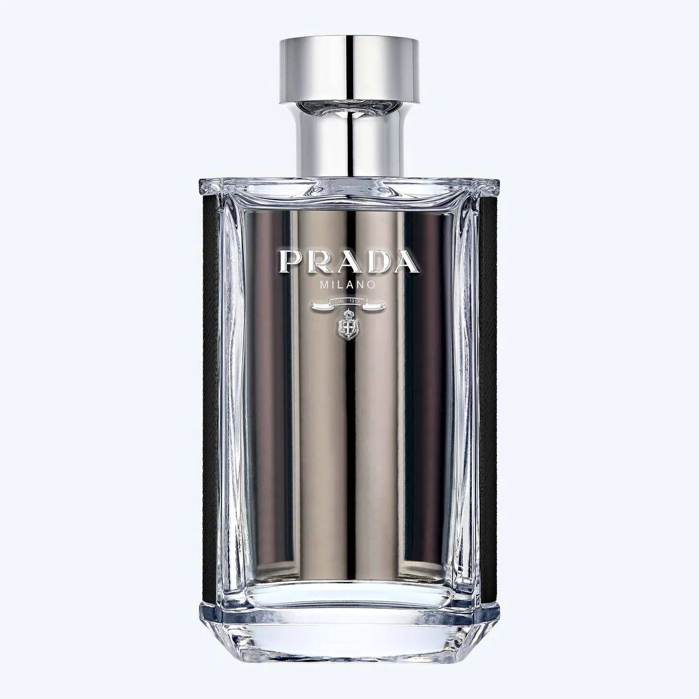 Prada Milano perfume bottle on a white background
