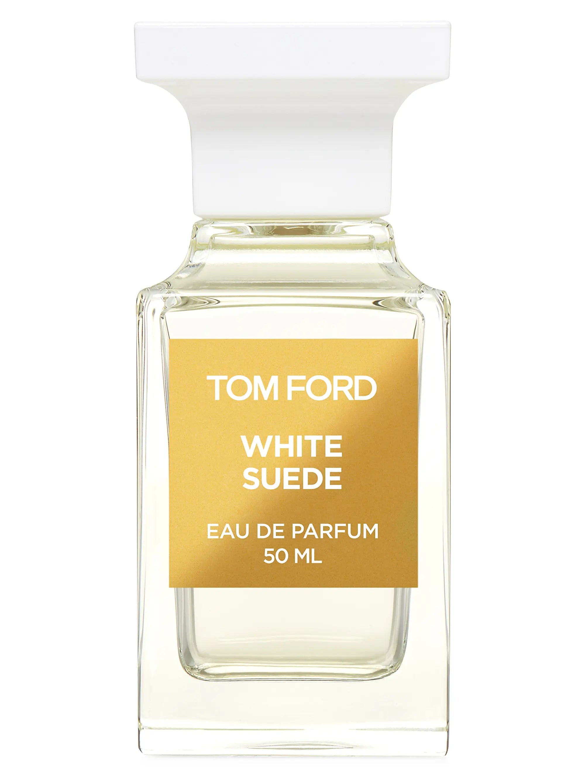Tom Ford White Suede eau de parfum bottle on a white background
