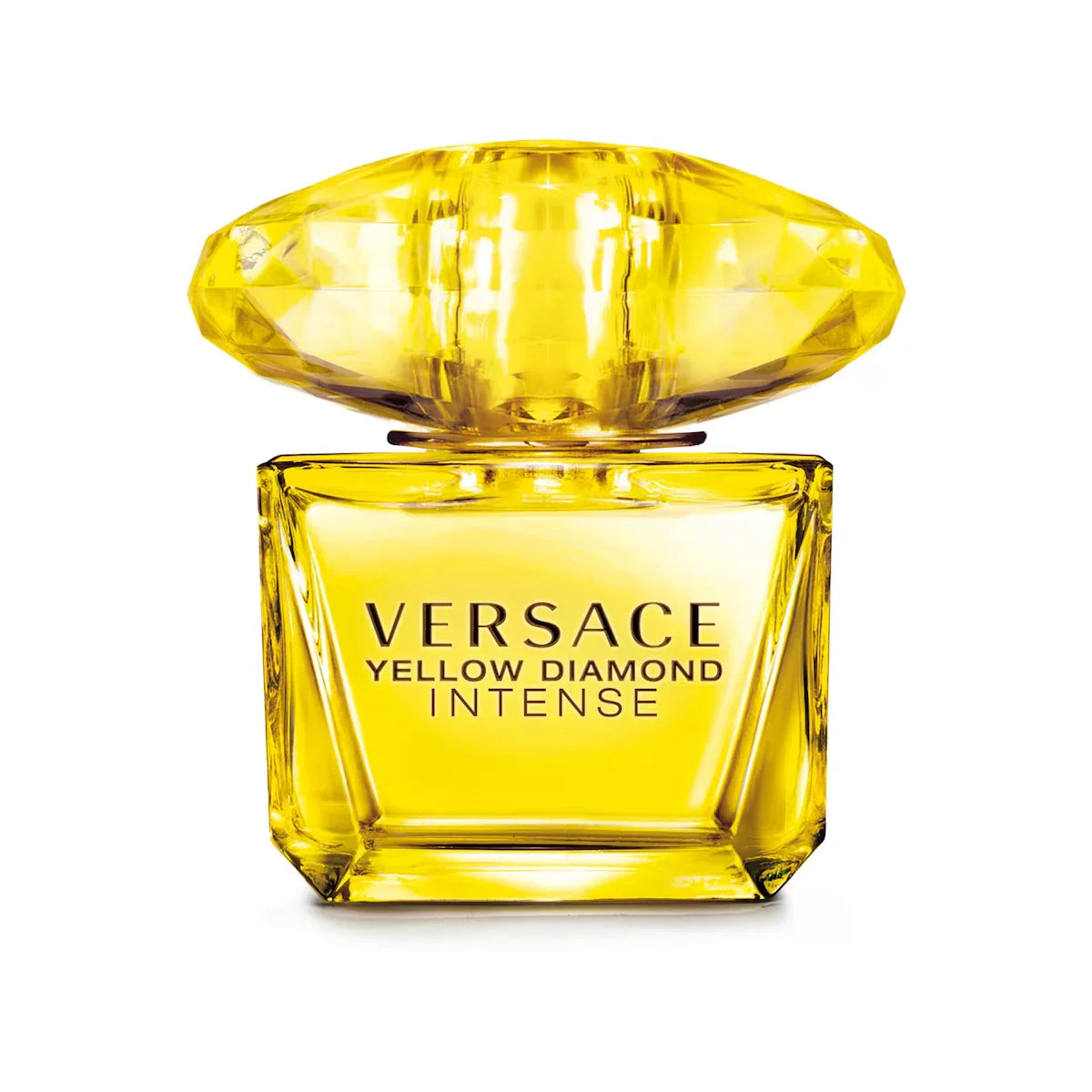 Versace Yellow Diamond Intense perfume bottle on a white background