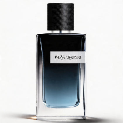 Yves Saint Laurent perfume bottle on a white background